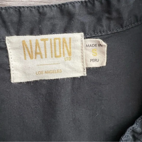 Nation LTD Los Angeles Chic Black Long-Sleeve Dress 100% Pima Cotton - Picture 5 of 8